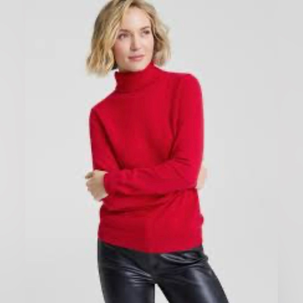 Cupio women’s size large knit turtleneck sweater, long sleeve Red